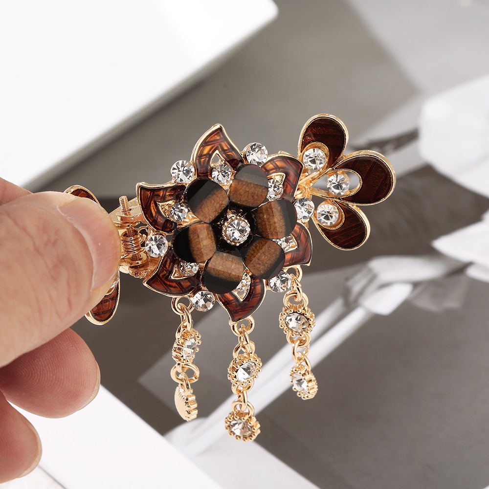 Kẹp tóc tua rua Haimeikang hình hoa bướm đính đá thời trang Hàn Quốc