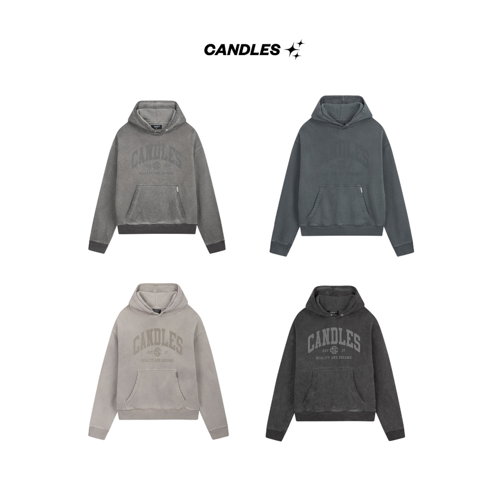 Áo hoodie CANDLES TITLE WASHED