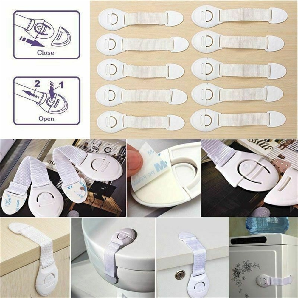 Set 5 Khóa Cửa Tủ Lạnh Bằng Nhựa Bảo Vệ An Toàn Cho Bé Sự Bảo Vệ