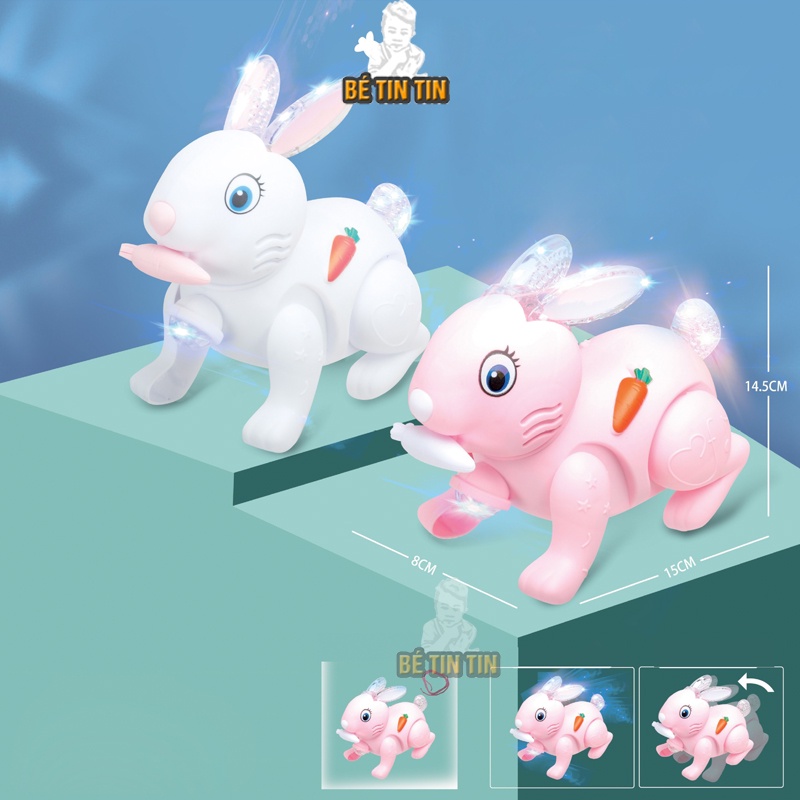 Combo Thỏ đồ chơi, trò chơi Rabbit biết đi, có nhạc và Đồ chơi khối Rubik 3D thay đổi nhiều hình dạng