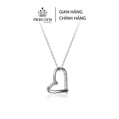 Dây Chuyền Bạc Tim Nghiêng Đá Tấm Minh Canh Jewelry