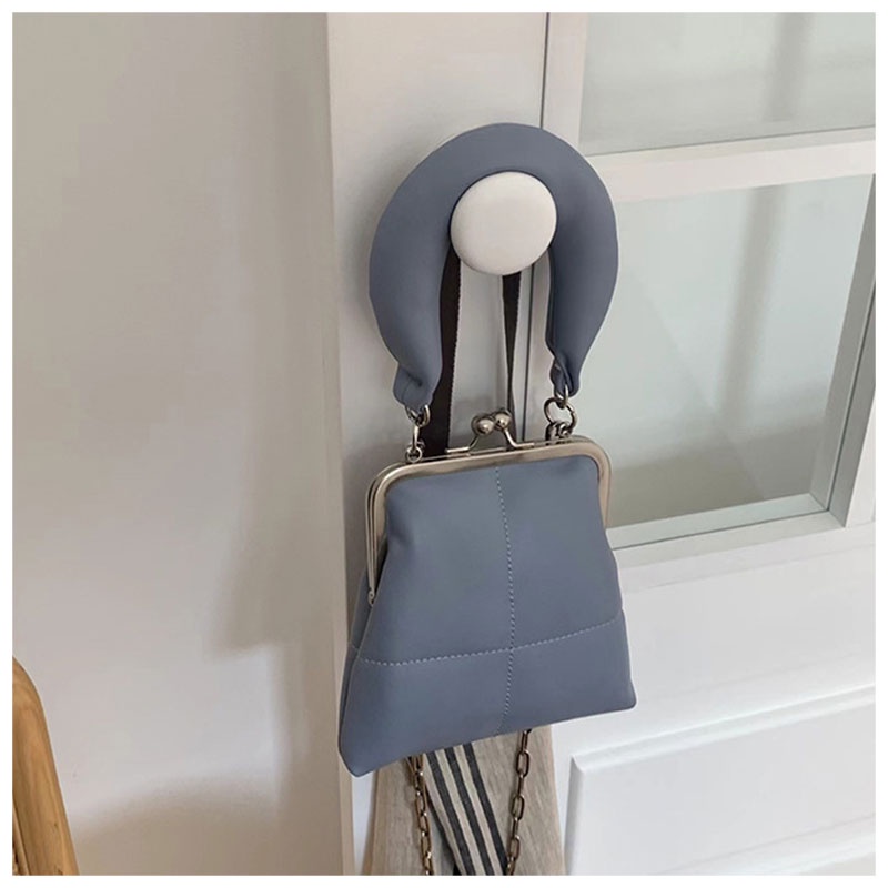 MISCHA Túi Đeo Chéo Vai Bằng Da PU Màu Trơn Thời Trang Hàn Quốc