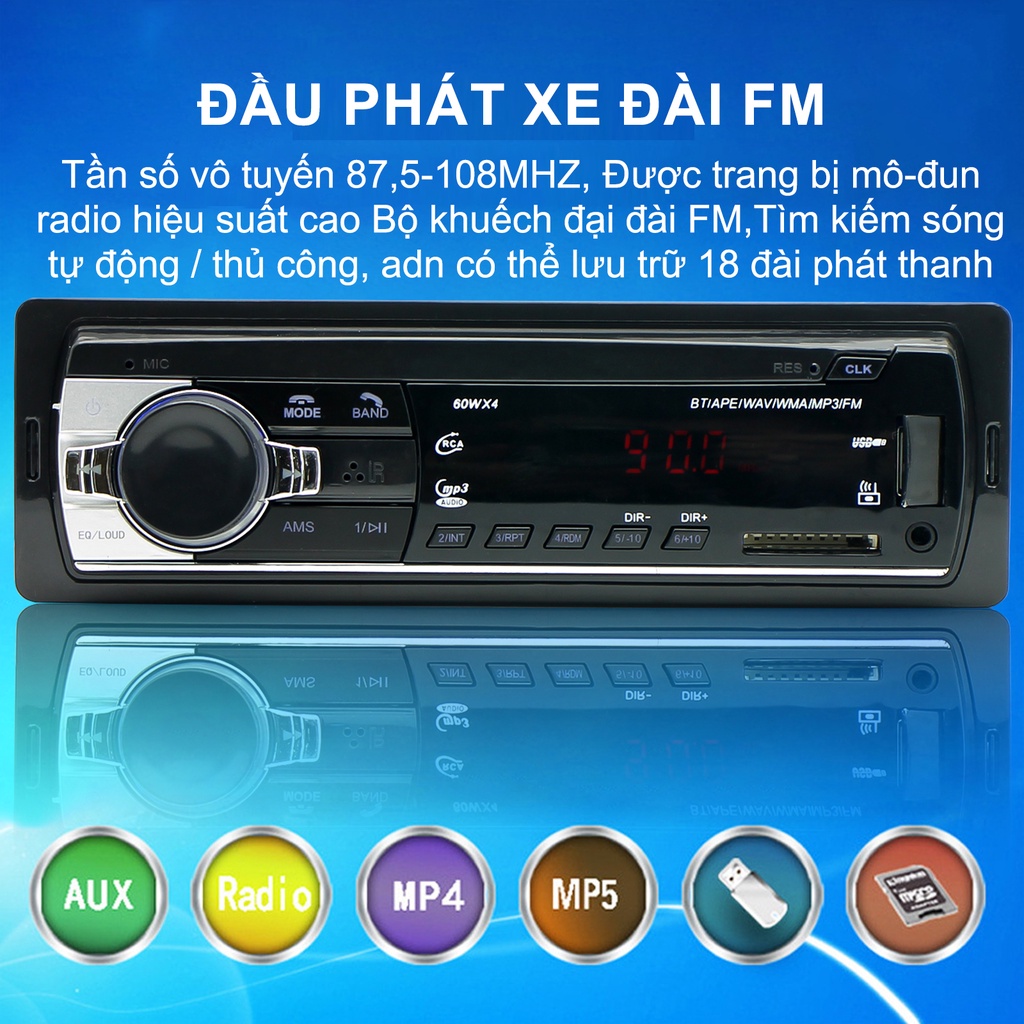 Máy nghe nhạc mp3, Đầu Nghe Nhạc Ô Tô 12V，JSD-520,Đầu phát âm thanh nổi trên xe hơi Bluetooth Radio MP3 / USB / SD/ AUX-IN /FM