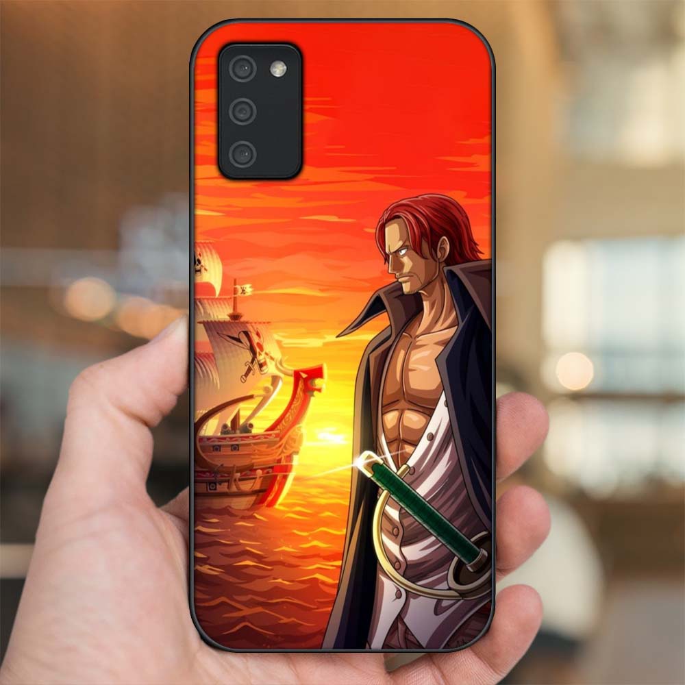 Ốp lưng Samsung A02s viền đen in hình Shanks One Piece Đảo Hải Tặc