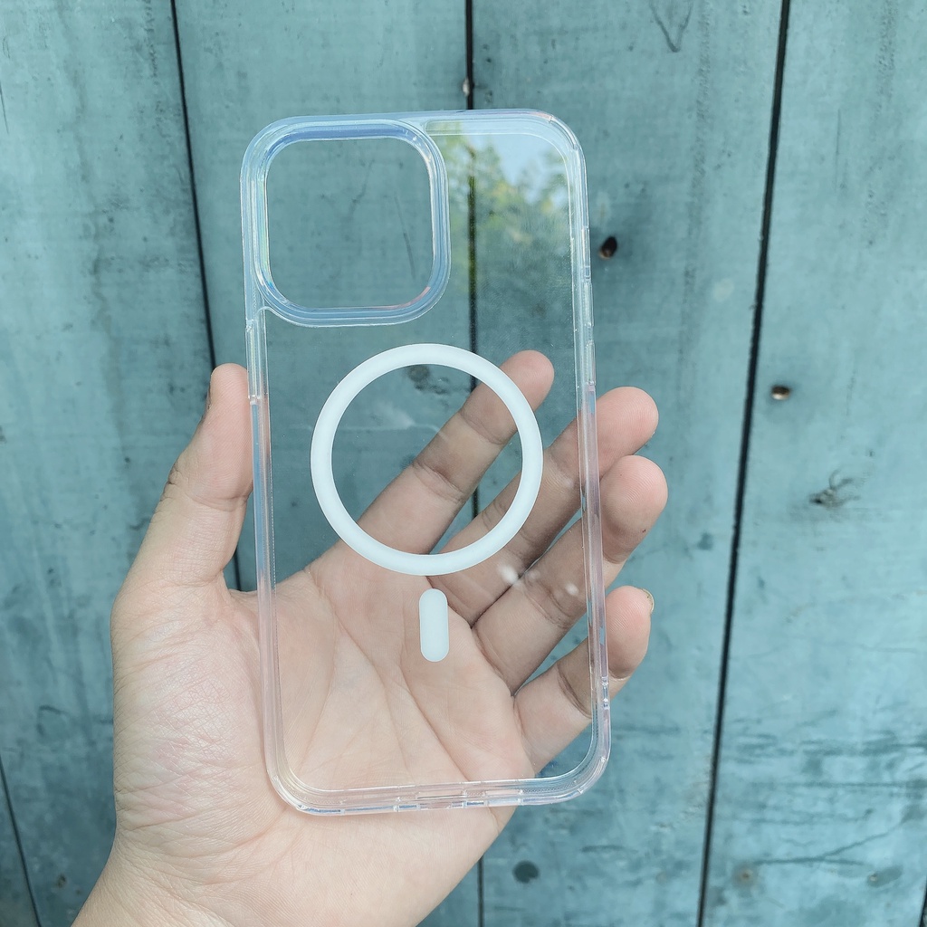 Ốp lưng iphone sạc không dây Likgus Crystal Clear Case trong suốt chống sốc hít lưng 12 13 14 pro max 3astore