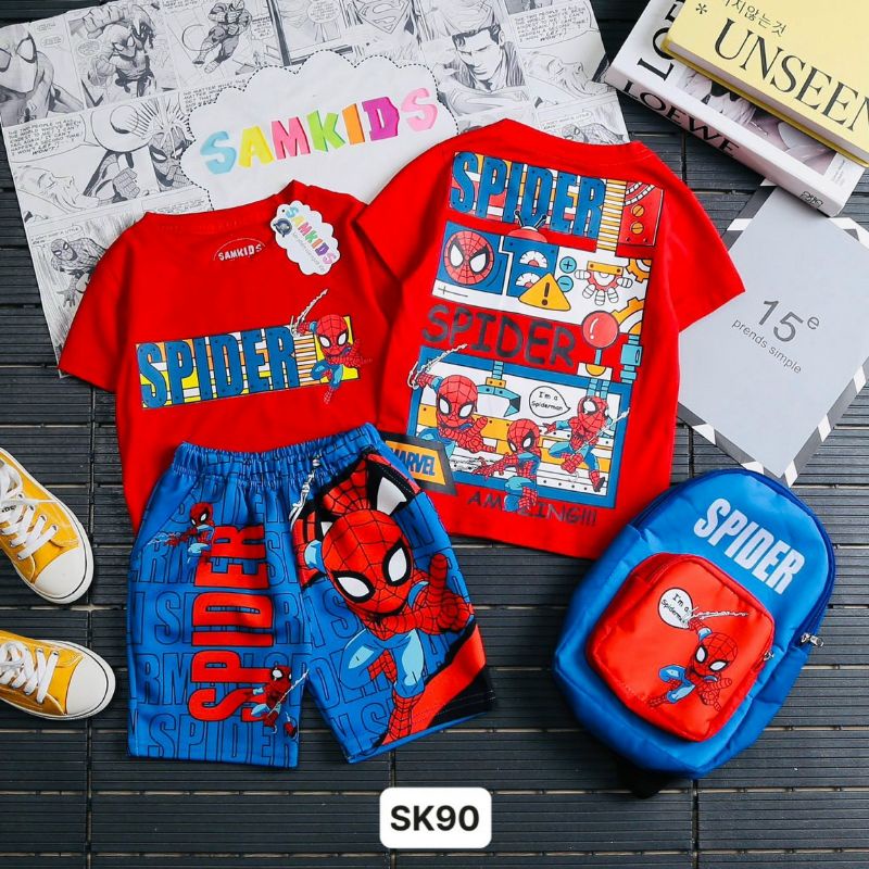 Bộ siêu nhân Samkids kèm túi đeo chéo size 3-15