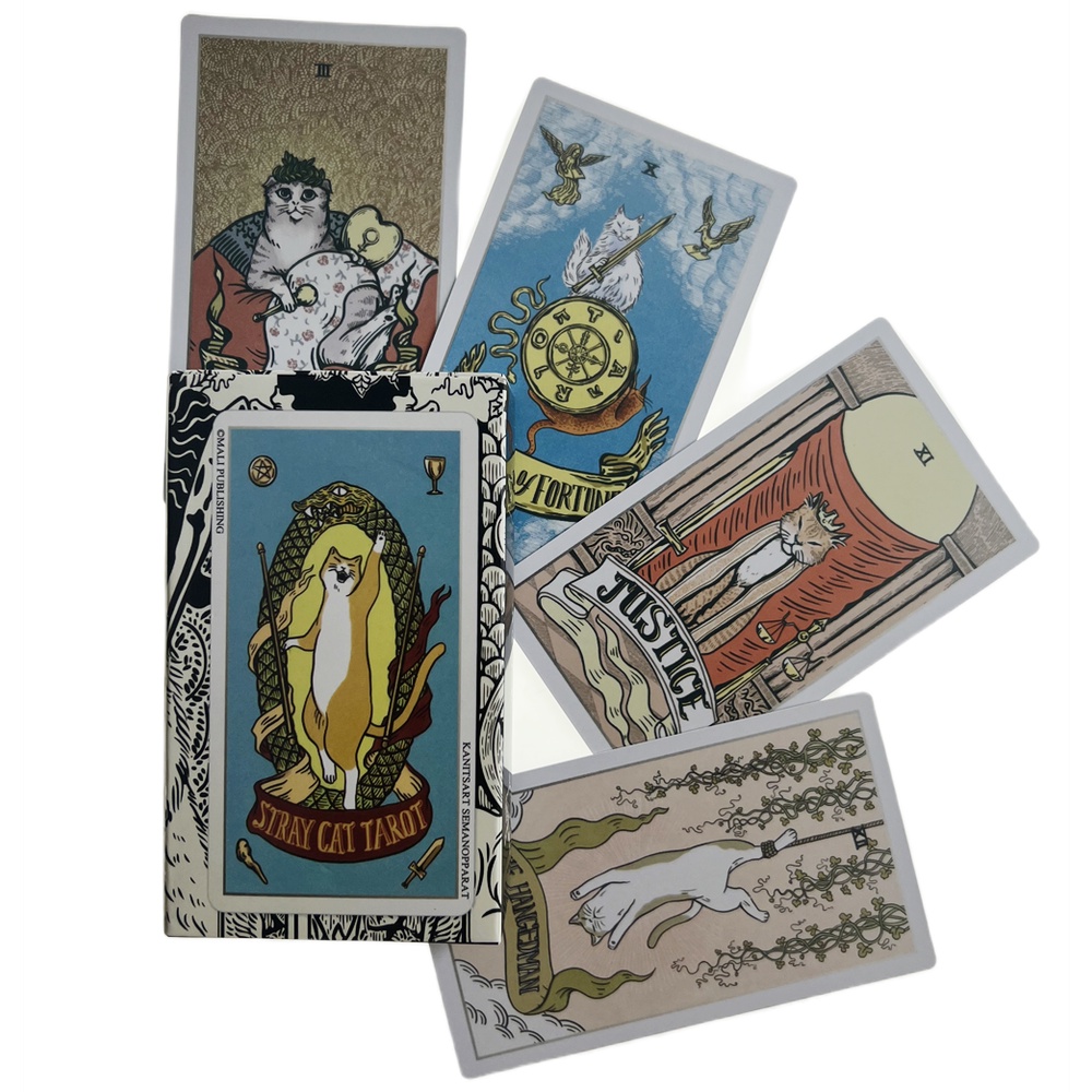[Size Gốc] Bộ Bài Stray Cat Tarot 78 Lá Bài 7x12 Cm Tặng Đá Thanh Tẩy S142