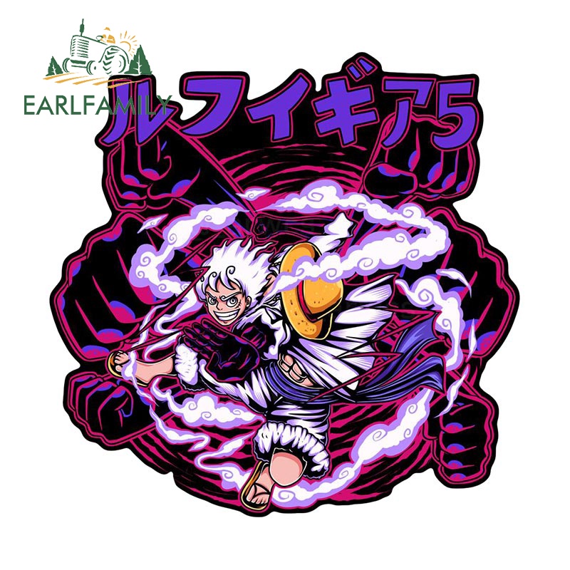 Đề Can Dán Cửa Sổ Xe Hơi / Xe Máy Họa Tiết One Piece luffy / Rắn Chống Thấm Nước Kích Thước 13Cmx12.8Cm