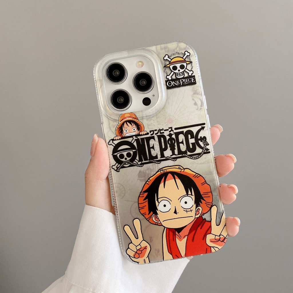 Ốp Điện Thoại Silicone Mềm Chống Sốc In Hoạt Hình One Piece Cho iPhone 11Promax 12Promax 13Promax 14Promax 14Plus