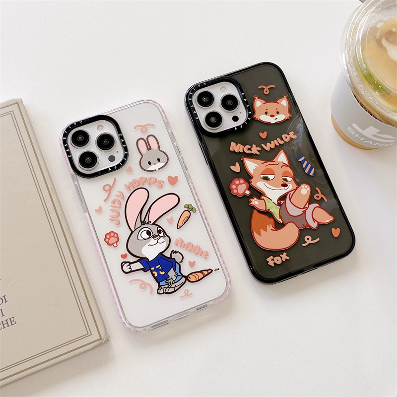 Ốp Điện Thoại Silicone TPU Mềm Chống Sốc In Hình Thỏ / Cáo Cho iPhone 11 12 13 14 Pro MAX X XR XS MAX 7 8 14 Plus
