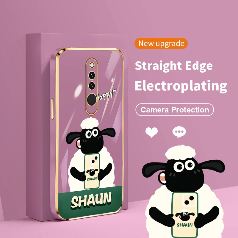 Ốp Điện Thoại Silicon Mềm Mạ Điện Hình Vuông Bảo Vệ Ống Kính Máy Ảnh Cho Xiaomi Redmi 8