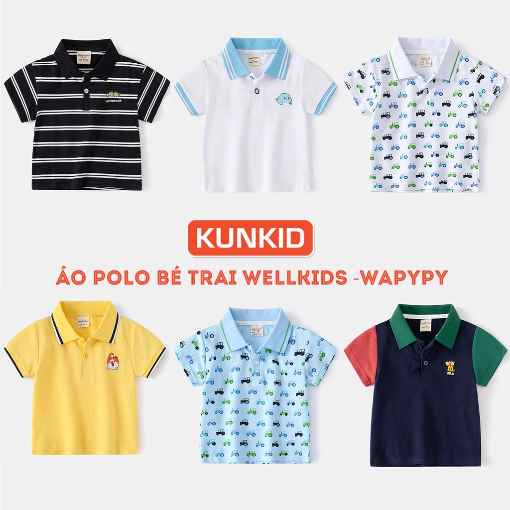 Áo cộc tay trẻ em - Áo Polo bé trai hãng WELLKIDS - WAPYPY shop kunkid