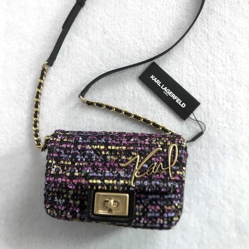 📛RẺ VÔ ĐỊCH📛TÚI KARL LA NỮ KIM TUYẾN SIÊU ĐẸP