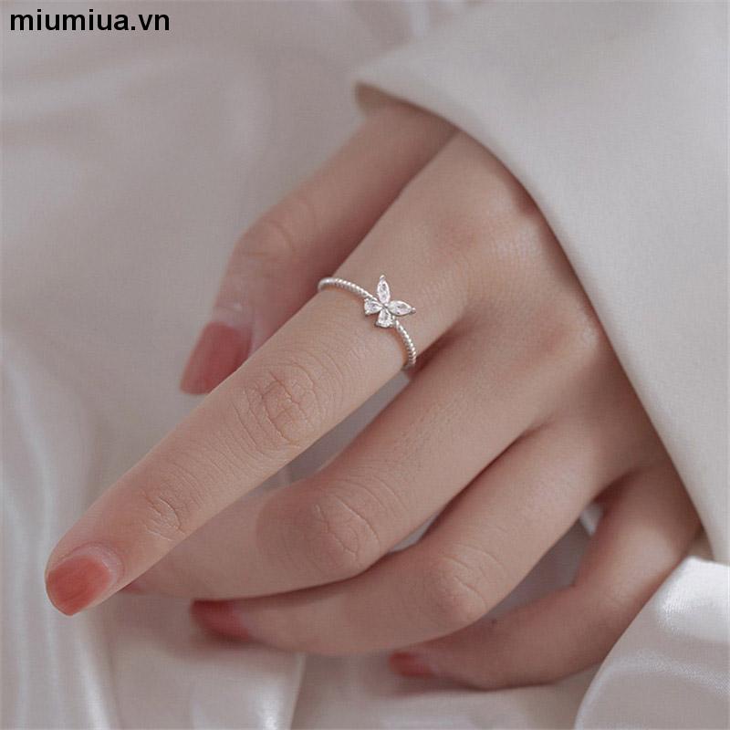 miumiuaNhẫn bướm đính đá xinh bạc 925 𝐍A nhà Tiệm nhỏ của Ryn