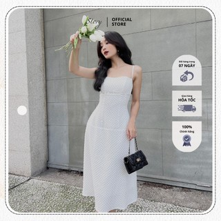STORY Đầm Melane váy hai dây trắng xoè form đứng cao cấp đính đá thủ công dự tiệc dạo phố Story.clothes thời trang nữ