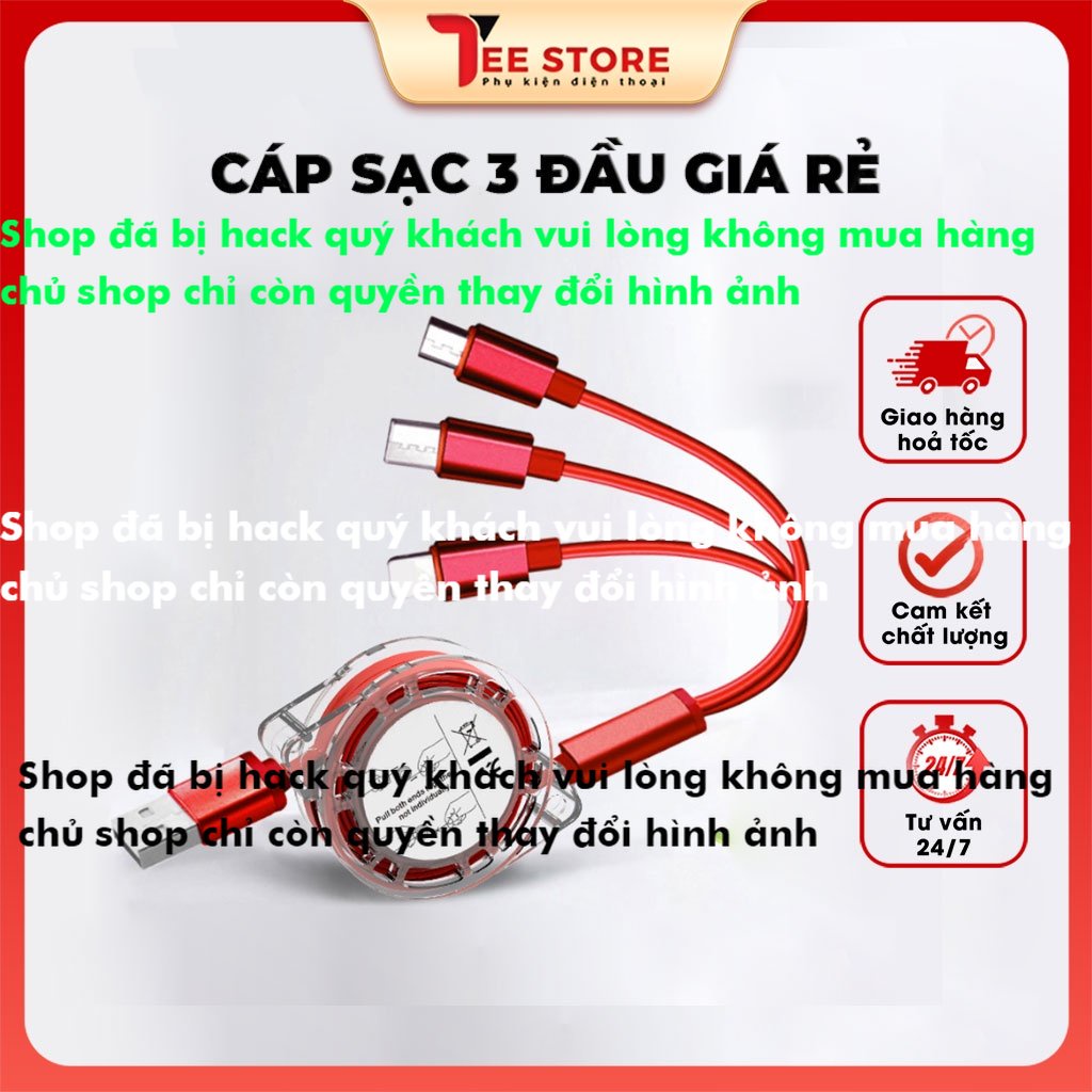 Cáp sạc 3 đầu, cáp sạc 3 in 1, 5v2A - DSTG3Đ