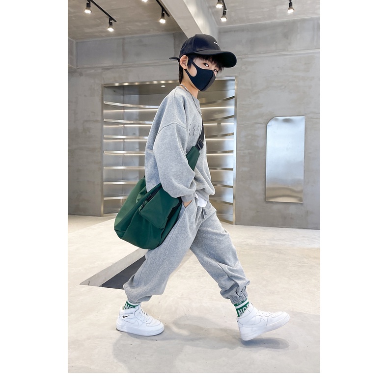 YAOEENH Bộ Đồ Thể Thao Áo Khoác Phối Quần Dài 120-170cm Thời Trang Mùa Thu Cho Bé Trai