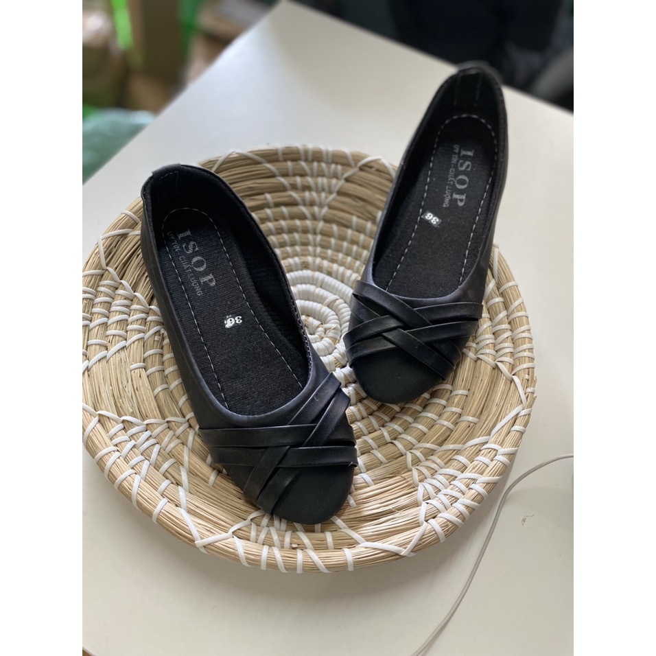 Gày búp bê mũi tròn  phói dây xéo GIAYDEPXINH.DANGMI BB-0186