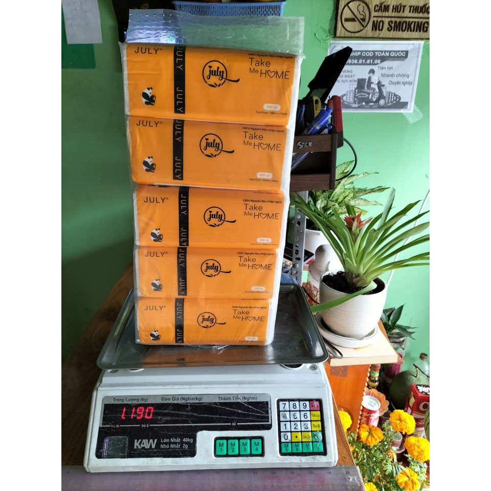 COMBO 5 giấy rút đa năng chữ nhật JULY 1 gói 300 tờ an toàn, hợp vệ sinh.