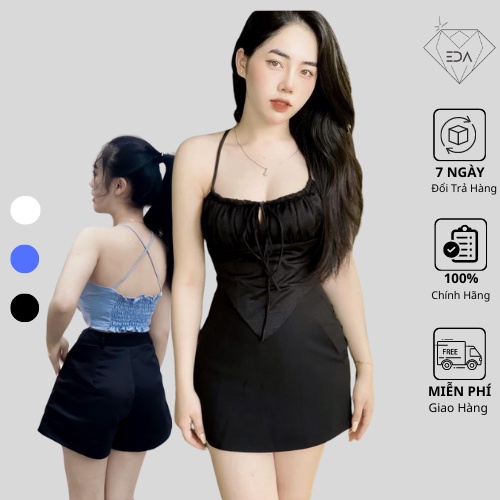 Áo Yếm CROPTOP Đan Dây Ngực Cột Nơ, Áo Yếm Tam Giác 2 Dây , 3 Màu Sang Chảnh