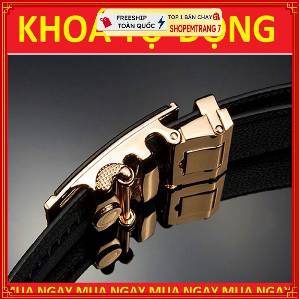 Thắt Lưng Da Nam Đẹp Hàng Hiệu Cao Cấp Khóa Cài, Thắt Lưng, Dây Nịt Da Bò 100% Chính Hãng BAELLERRY Mạ Vàng Nam Tính GC3
