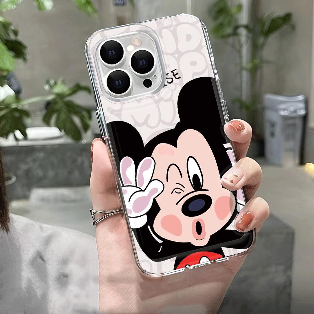 Ốp Điện Thoại Trong Suốt In Hình Chuột Mickey Minnie Cho iphone 14promax 13 12 11 7Plus 7 8 X XR XSMax