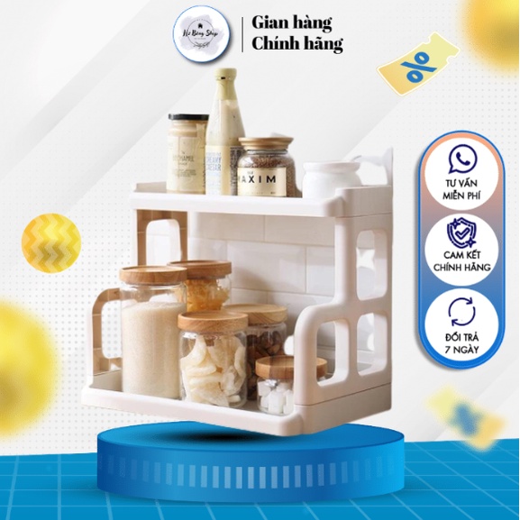 Kệ Gia Vị Chữ H Nhựa Việt Nhật (5566), Kệ Đựng Đồ Nhà Tắm, Úp Chén Bát 2 Tầng Đa Năng Tiện Ích H2 Bông Shop