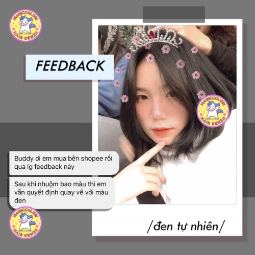 Thuốc Nhuộm Tóc Màu XANH ĐEN - NÂU ĐEN Không Tẩy Tặng Oxi Găng Tay Mũ Chùm Kenzii