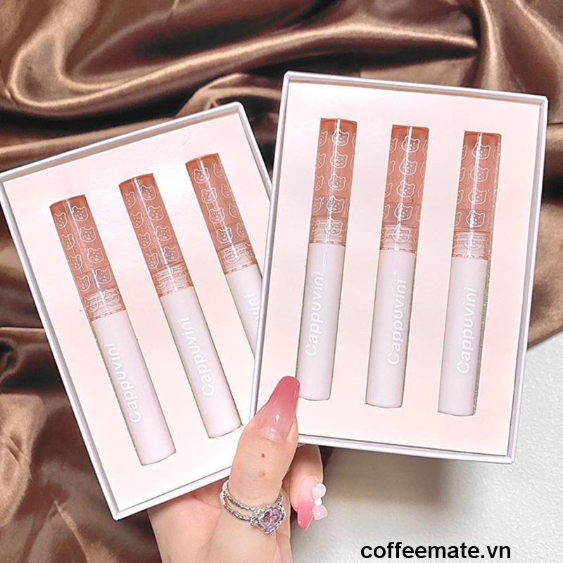 Bộ Son kem bóng CAPPUVINI gấu hồng Bubbly Bear Lip Glaze ombre gấu xanh hồng, Son Bóng Dưỡng Ẩm Chống Thấm Nước Không Dính