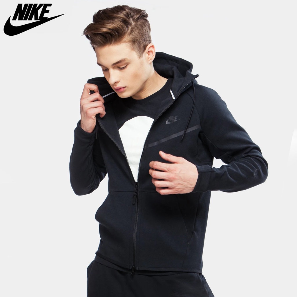 NIKE - Áo khoác nỉ thể thao nam nữ Nike Sportswear Tech Fleece Windrunner Hoodie Jacket - Đen
