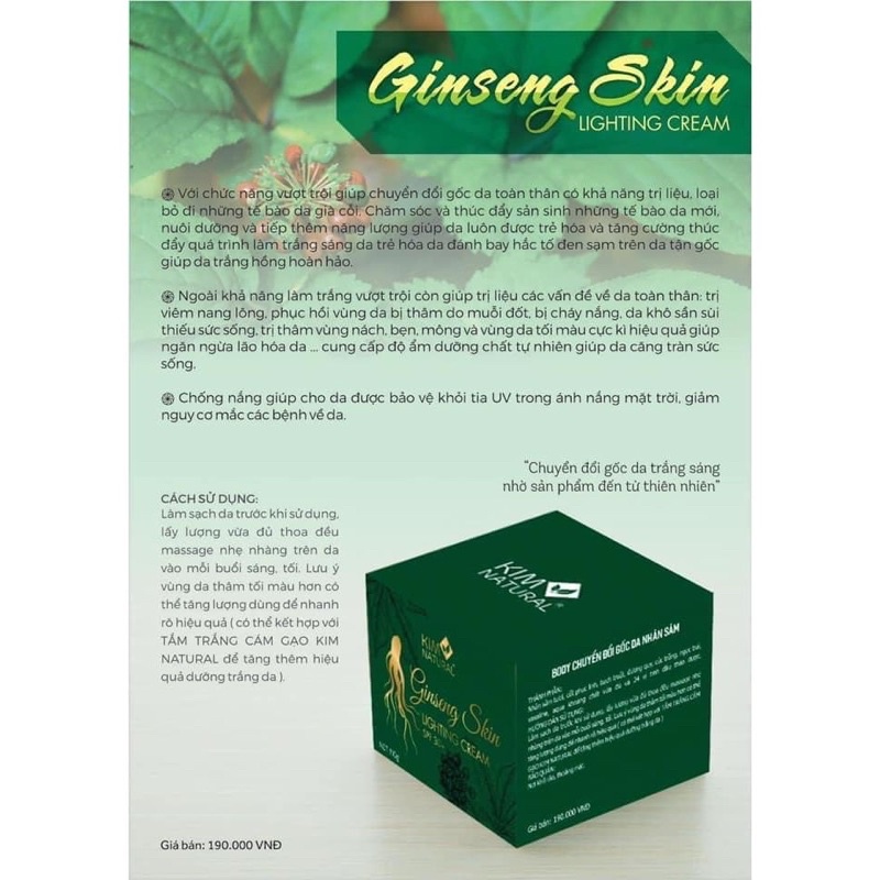 KEM BODY NHÂN SÂM KIMNATURAL