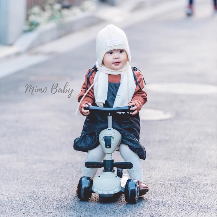 Mũ len bịt tai buộc dây gắn sticker dễ thương cho bé ML219 Mimo Baby