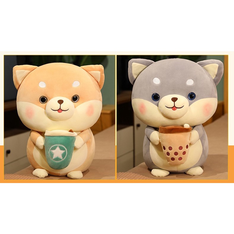 Gấu bông Chó Shiba trà sữa 50 cm cực dễ thương - Cún trà sữa - Chó nhồi bông - Thú nhồi bông nhập khẩu - Gấu bông giá rẻ