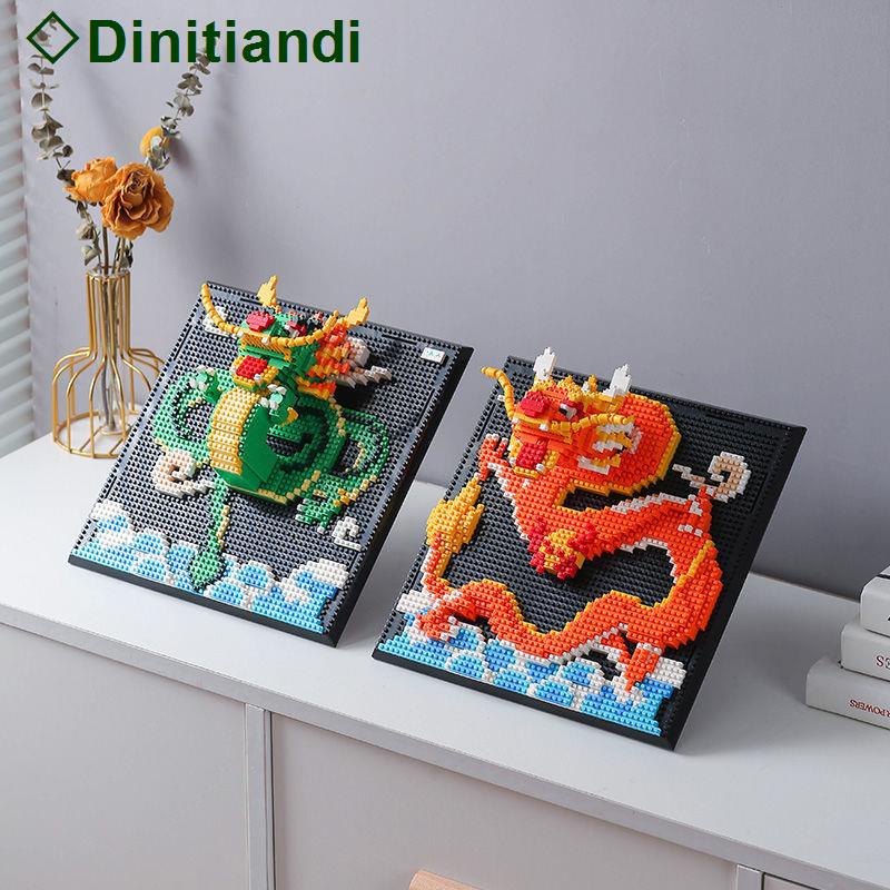 💥Sẵn sàng giao hàng🎊Tương thích LEGO Unicorn Elephant Dragon Tiger Animal Wall Đồ chơi Micro Stereo Splice Khối treo t