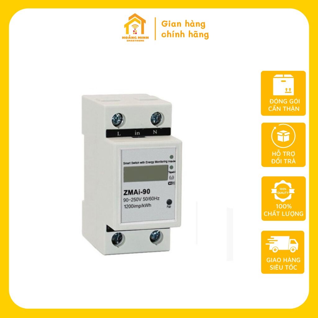 Công Tơ Điện Tử Thông Minh Wifi TUYA 60A Đồng Hồ Đo Điện Kết Nối Wifi Xem Điện Năng Từ Xa Qua App
