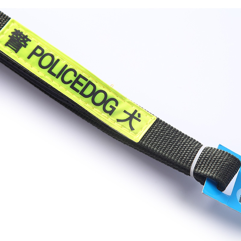 (Bộ) Dây dắt chó police dog phản quang - dây dắt kèm yếm đai yên ngựa cho chó nghiệp vụ / Cảnh khuyển