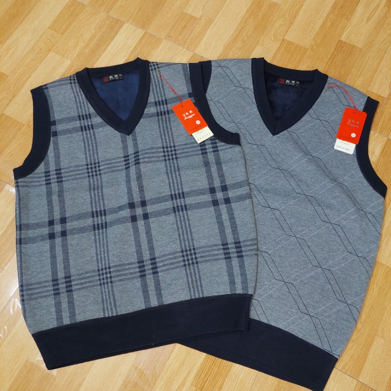 Áo len gile nam trung niên lót lông tặng ông tặng bố siêu ấm