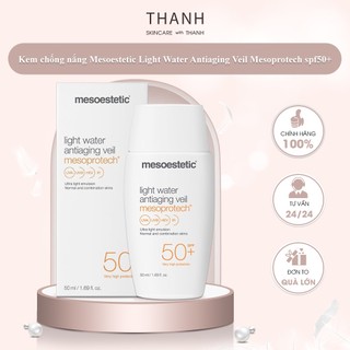 Kem chống nắng Mesoestetic Light Water Antiaging Veil 𝗠𝗲𝘀𝗼𝗽𝗿𝗼𝘁𝗲𝗰𝗵 𝘀𝗽𝗳𝟱𝟬+
