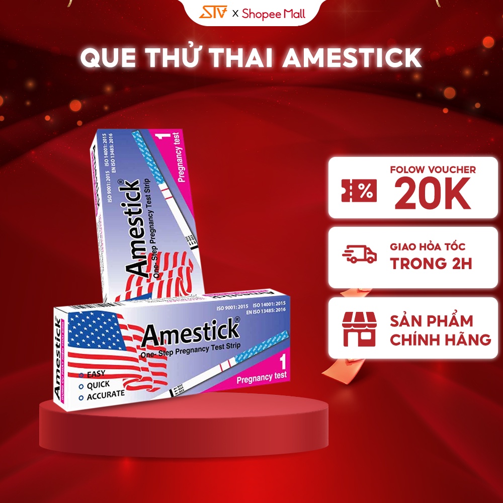 Que Thử Thai Amestick TANAPHAR Dụng Cụ Phát Hiện Thai Sớm 2 Vạch Chính Xác