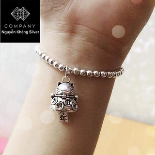 Lắc bi bạc kết hợp cham mèo thần tài