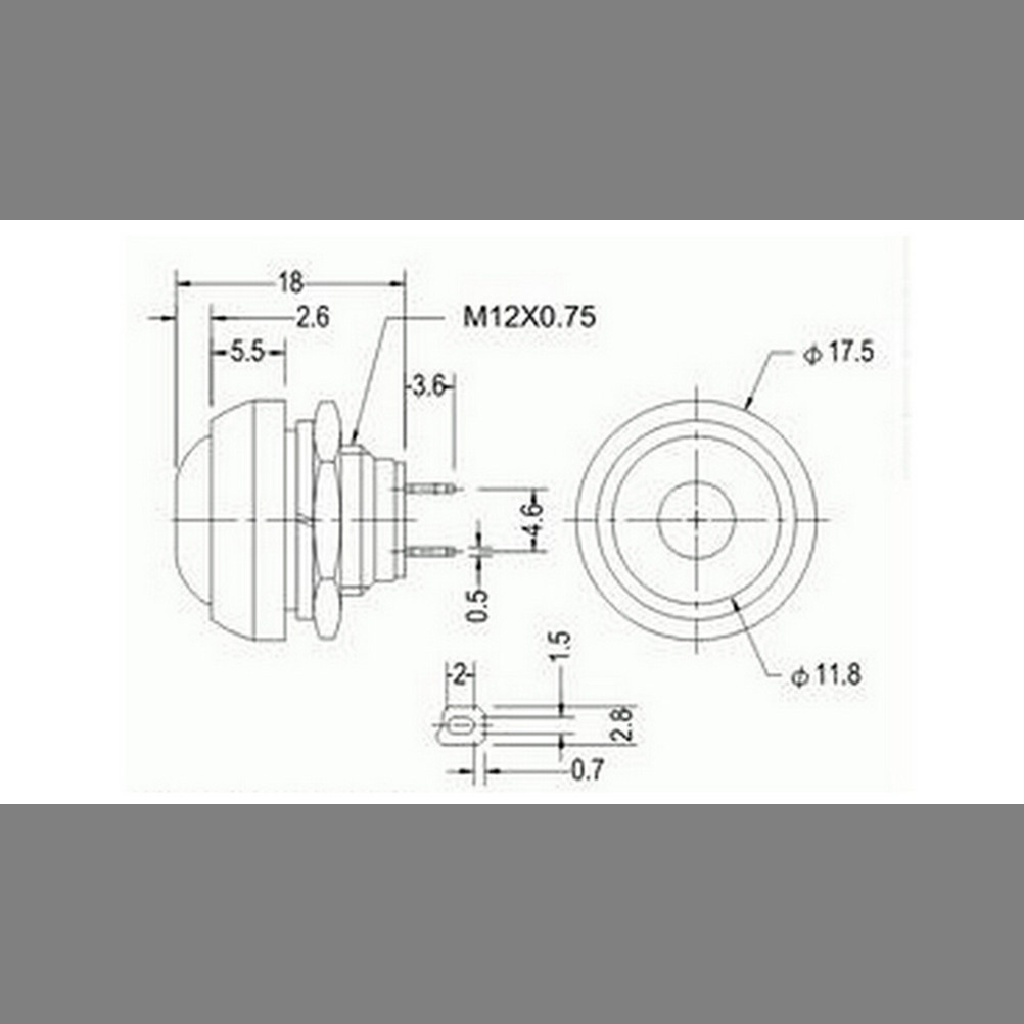 Nút Nhấn Tắt / Mở Mini Nhiều Màu Sắc Chống Thấm Nước 12mm Cho Xe Hơi trailblazer