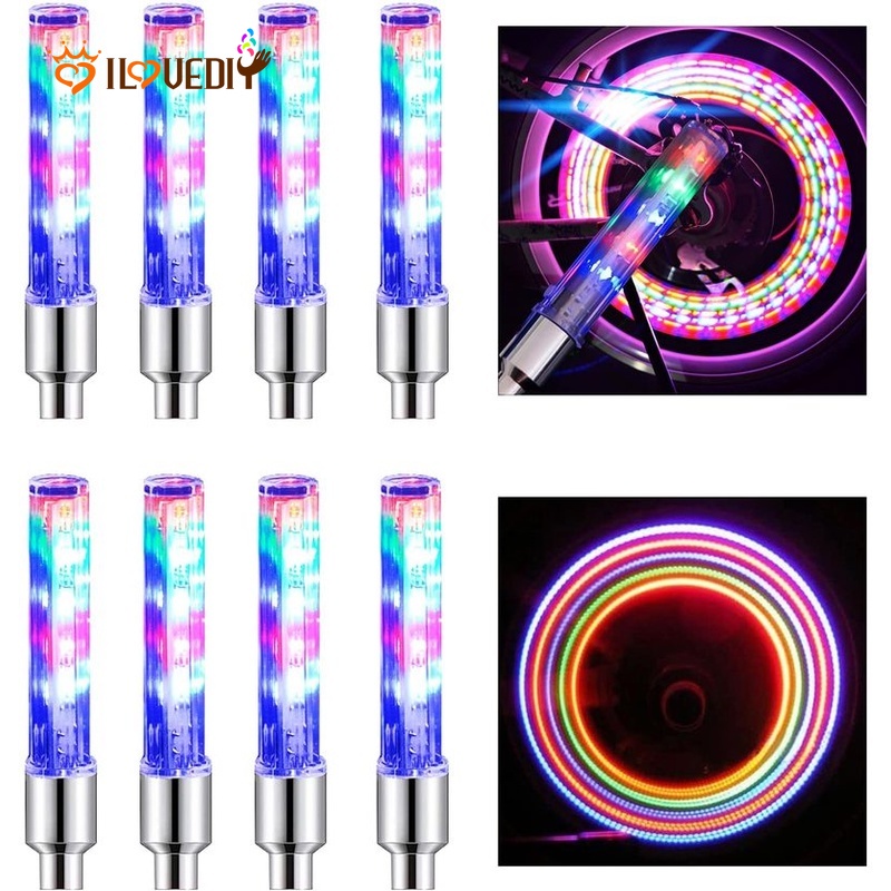 Đèn Led Cảnh Báo 5 Bóng Gắn Van Xe Đạp Leo Núi