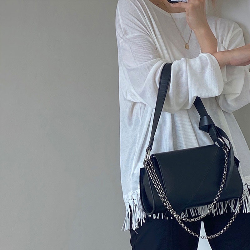 MISCHA Túi Xách Da PU Màu Trơn Phong Cách Phương Tây Thời Trang Cho Nữ