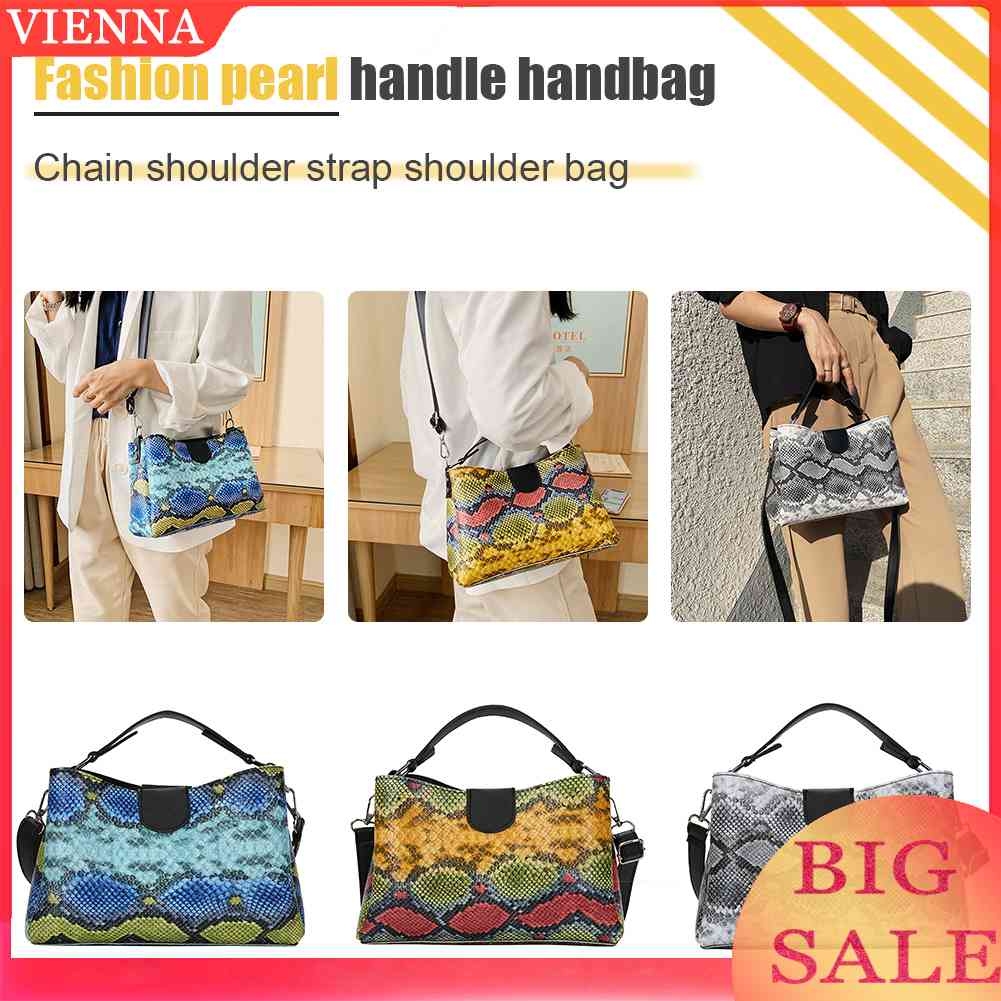 Túi Đeo Chéo Da PU Họa Tiết Da Rắn Thời Trang Cho Nữ