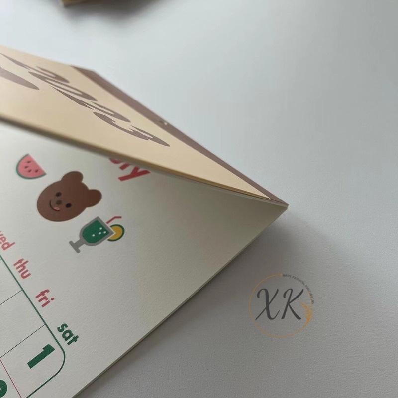 Lịch Treo Tường 2023 in Hình Gấu Dễ Thương Hàn Quốc Cho Bé Giấy Cao Cấp Cực Kì Đẹp Trang Trí Nhà