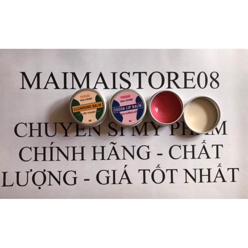 Posshe Combo Son Dưỡng Và Sáp Tẩy Trang Môi
