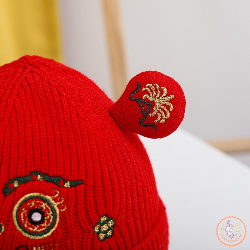 Mũ Dệt Kim Màu Trơn Co Giãn Tốt Thời Trang Năm Mới Cho Bé