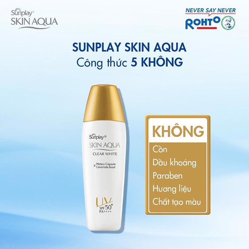 Sữa chống nắng dưỡng trắng cho da dầu Sunplay Skin Aqua Clear White SPF 50+, PA++++ 25g và 55g