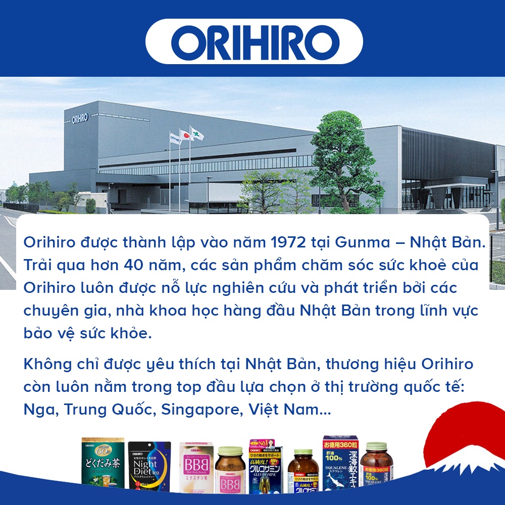 Trà nghệ Orihiro Nhật Bản thanh lọc cơ thể, tăng cường chức năng gan, bảo vệ dạ dày và làm đẹp da gói 60 túi TM-OR-UK01