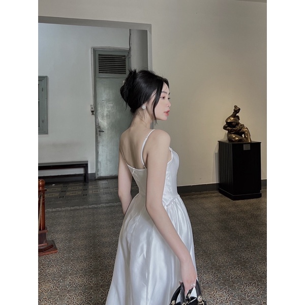 Mell10 dress - Váy dài 2 dây bồng xoè gắn ngọc Onmellem